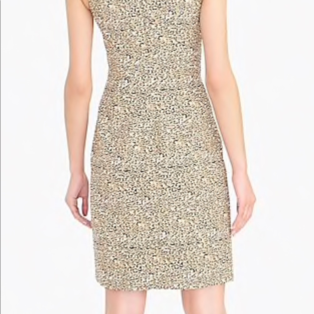 Basketweave sheath dress in animal print